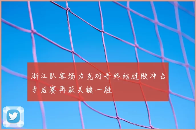 浙江队客场力克对手终结连败冲击季后赛再获关键一胜